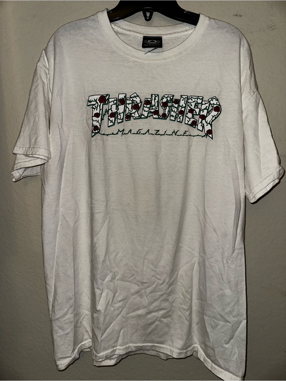 Thrasher white graphic tshirt size large